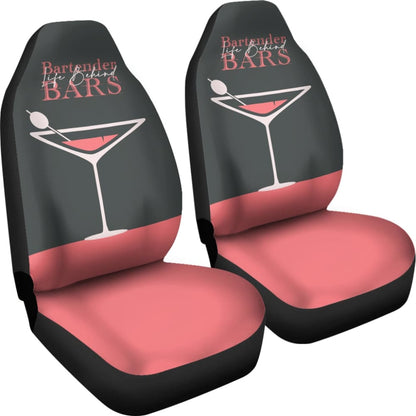 Pink Themed Cocktail Bartender Car Seat Covers 211601 - YourCarButBetter