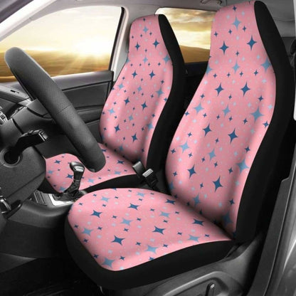 Pink With Retro Stars Pattern Car Seat Covers 194013 - YourCarButBetter