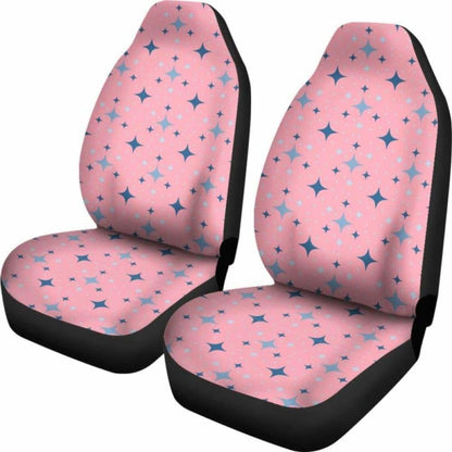 Pink With Retro Stars Pattern Car Seat Covers 194013 - YourCarButBetter