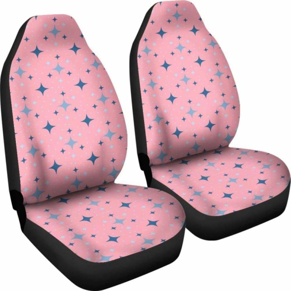 Pink With Retro Stars Pattern Car Seat Covers 194013 - YourCarButBetter