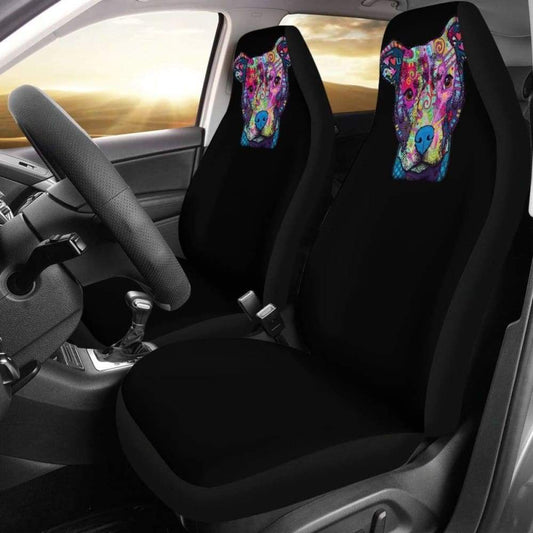 Pit Bull Design Car Seat Covers Black Back 113510