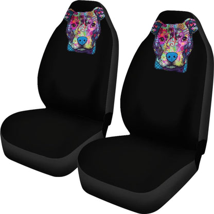 Pit Bull Design Car Seat Covers Black Back 174510 - YourCarButBetter