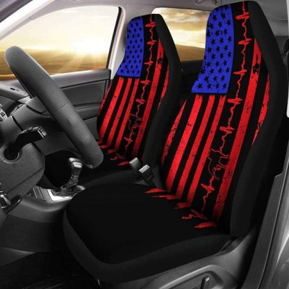 Pit Bull Heartbeat Flag Car Seat Covers 113510