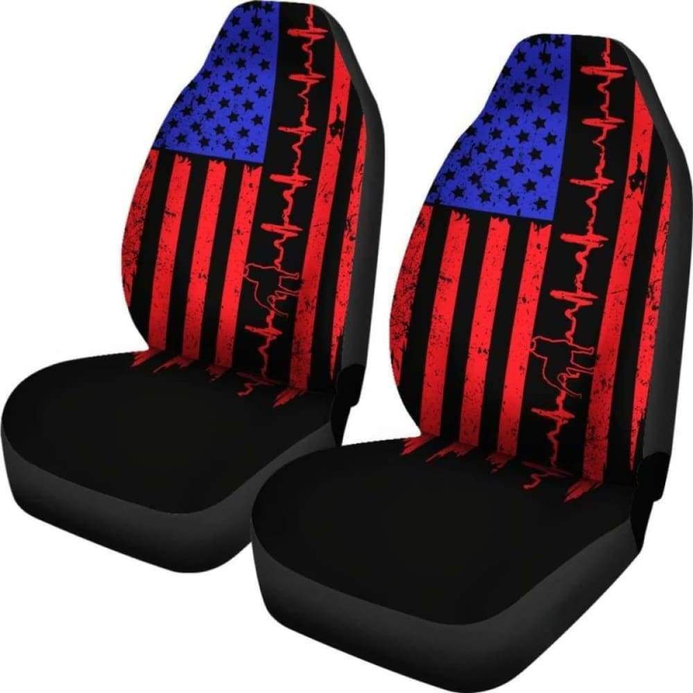 Pit Bull Heartbeat Flag Car Seat Covers 113510