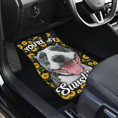 Pitbull Dog You Are My Sunshine Sunflower Car Floor Mats 211003