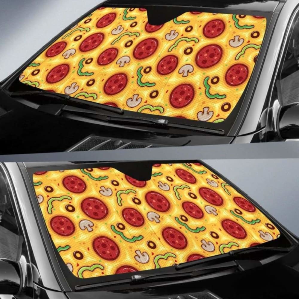Pizza Texture Pattern Car Auto Sun Shades 094201 - YourCarButBetter