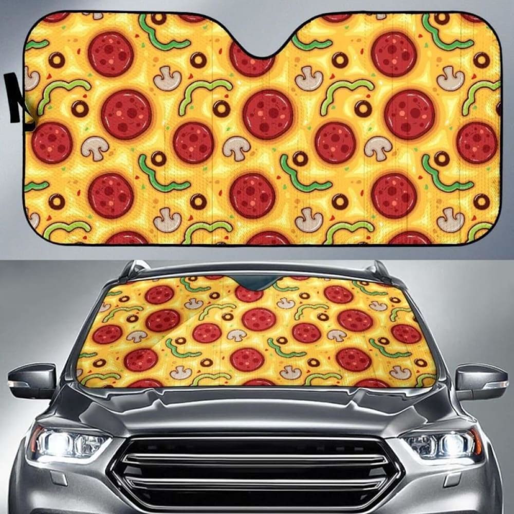 Pizza Texture Pattern Car Auto Sun Shades 094201 - YourCarButBetter