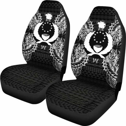 Pohnpei Car Seat Cover - Pohnpei Flag Map Black - 105905 - YourCarButBetter
