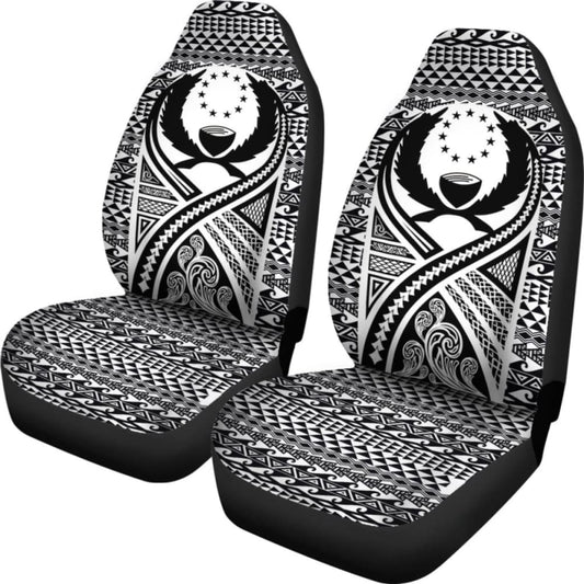 Pohnpei Car Seat Cover - Pohnpei Flag Polynesian Tattoo Black - 9 174914 - YourCarButBetter