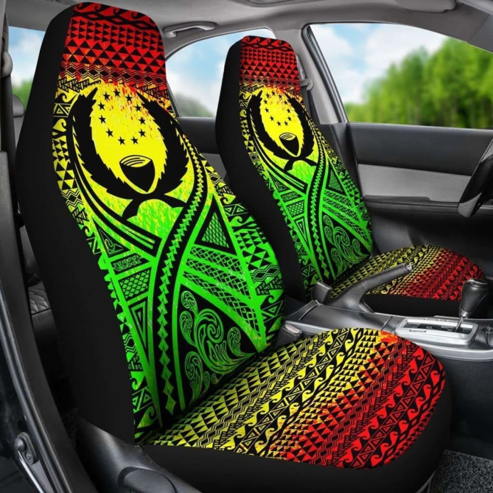 Pohnpei Car Seat Cover - Pohnpei Flag Polynesian Tattoo Reggae - 9 174914 - YourCarButBetter