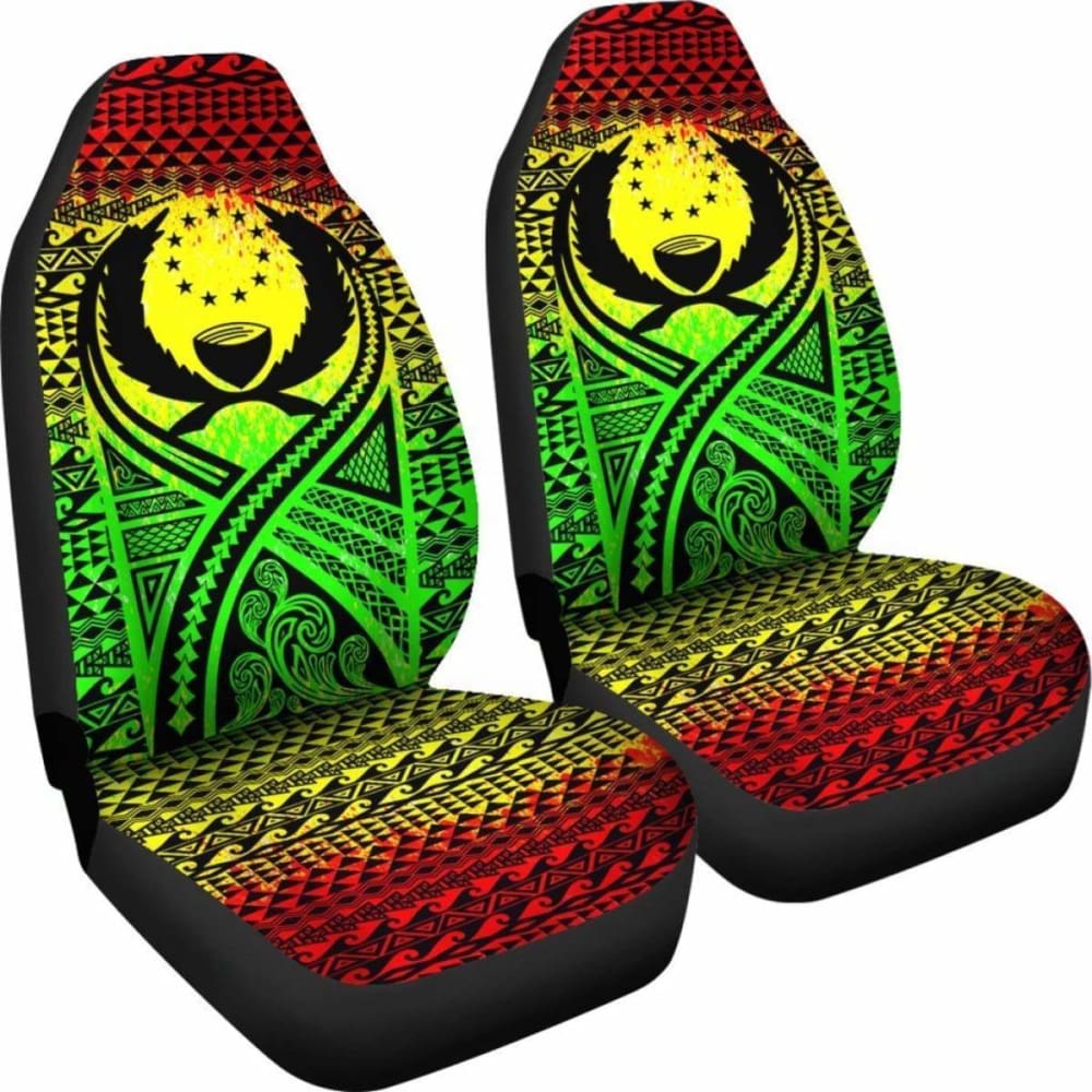 Pohnpei Car Seat Cover - Pohnpei Flag Polynesian Tattoo Reggae - 9 174914 - YourCarButBetter