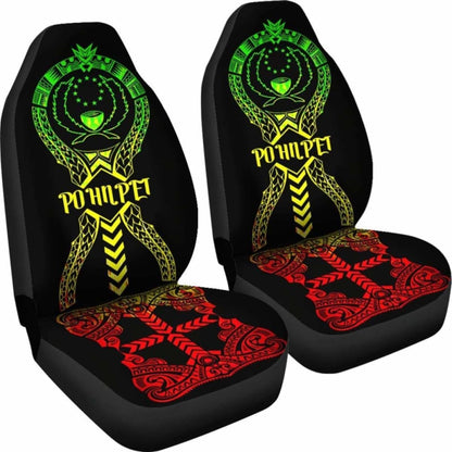 Pohnpei Car Seat Covers - Pohnpei Flag Micronesian Tribal Reggae - 04 153908 - YourCarButBetter