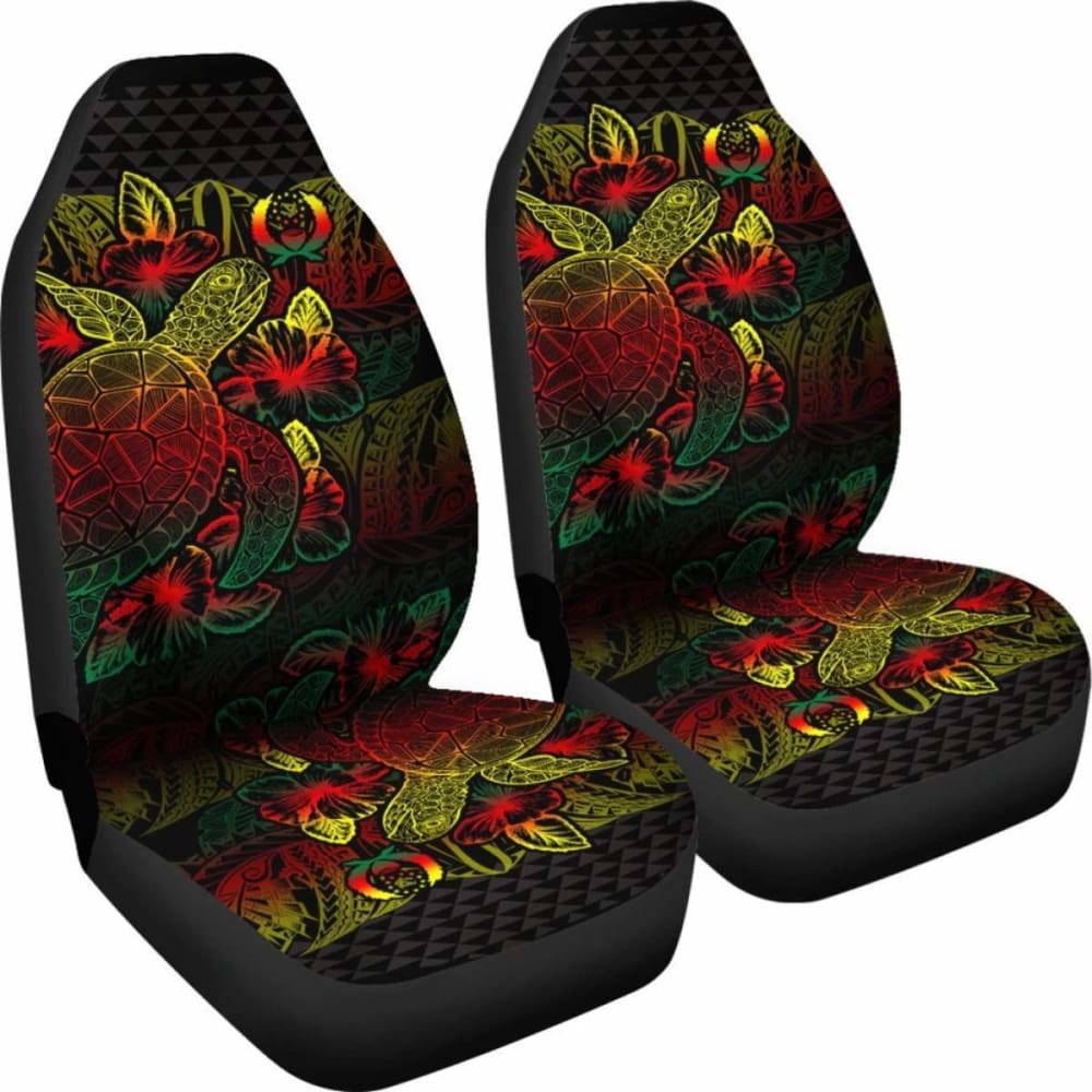 Pohnpei Car Seat Covers - Pohnpei Flag Turtle Hibiscus Reggae - New 091114 - YourCarButBetter