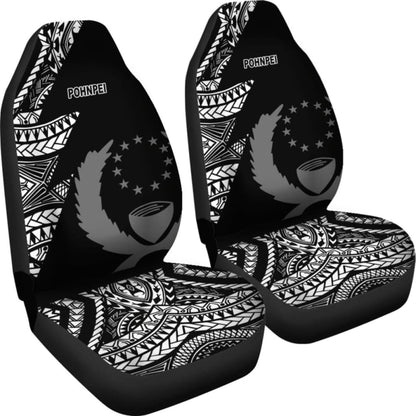 Pohnpei Car Seat Covers - Micronesian Pattern Flash Black - 39 153908 - YourCarButBetter
