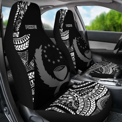 Pohnpei Car Seat Covers - Micronesian Pattern Flash Black - 39 153908 - YourCarButBetter