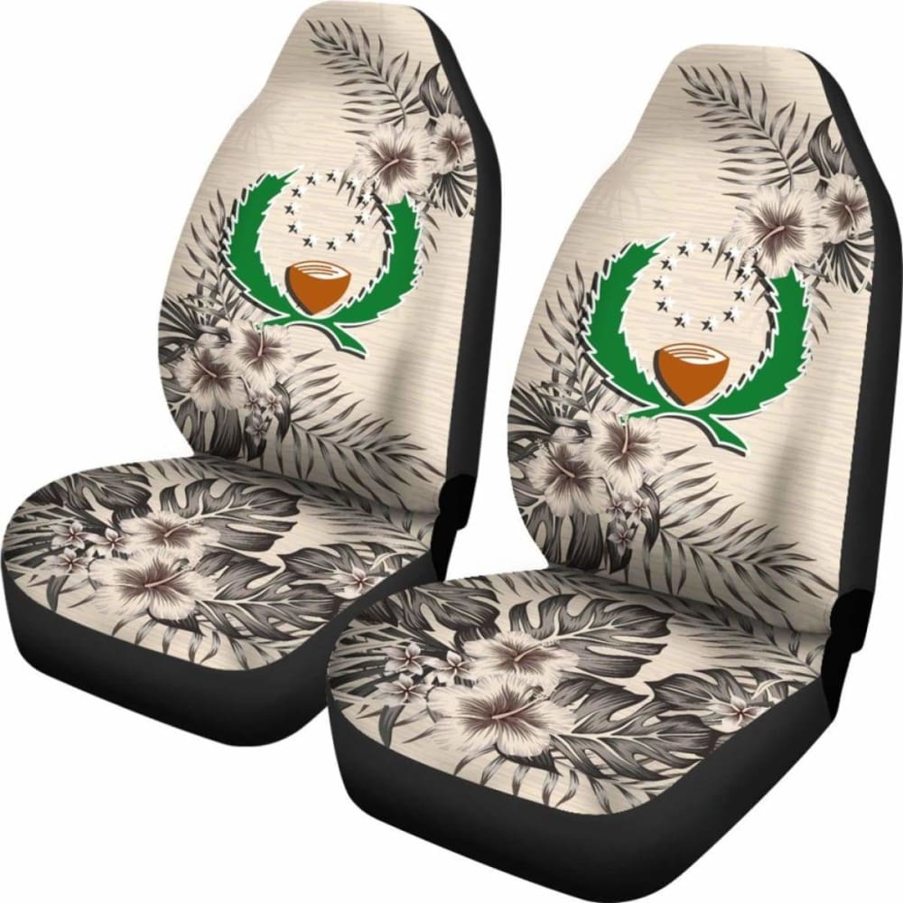 Pohnpei Car Seat Covers The Beige Hibiscus (Set Of Two) 7 232125 - YourCarButBetter