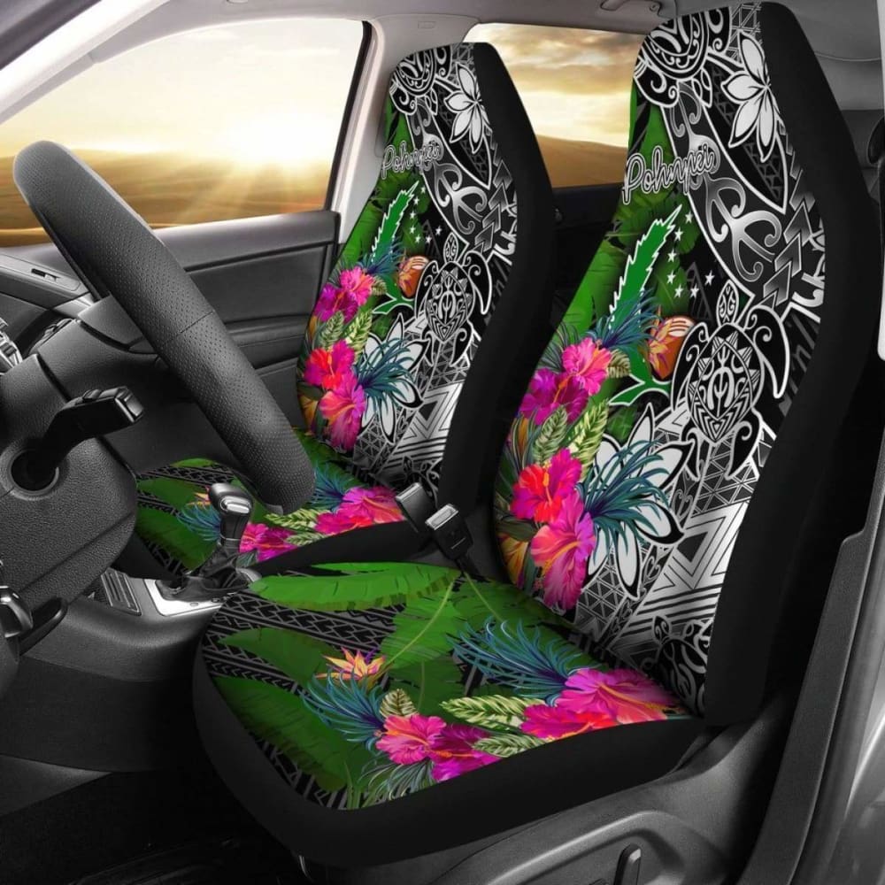 Pohnpei Car Seat Covers - Turtle Plumeria Banana Leaf - Amazing 091114 - YourCarButBetter