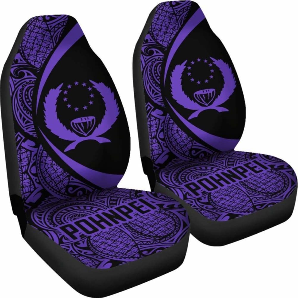 Pohnpei Coat Of Arm Polynesian Car Seat Covers Circle Style 03 9 153908 - YourCarButBetter