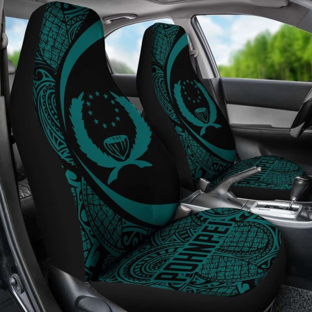 Pohnpei Coat Of Arm Polynesian Car Seat Covers Circle Style 04 9 153908 - YourCarButBetter