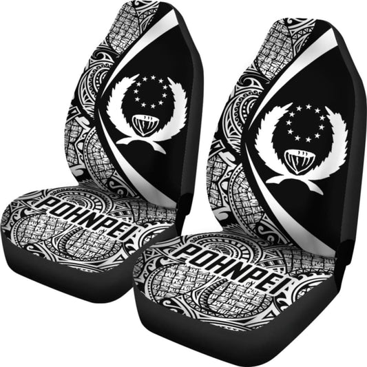 Pohnpei Coat Of Arm Polynesian Car Seat Covers Circle Style 05 9 153908 - YourCarButBetter