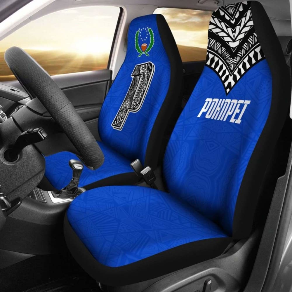 Pohnpei Flag Car Seat Covers Micronesian Pattern 09 153908 - YourCarButBetter