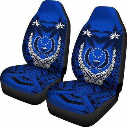 Pohnpei Micronesian Car Seat Covers - Pohnpei Flag Coconut Tree - 12 1 153908 - YourCarButBetter