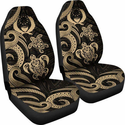 Pohnpei Micronesian Car Seat Covers - Gold Tentacle Turtle - 091114 - YourCarButBetter