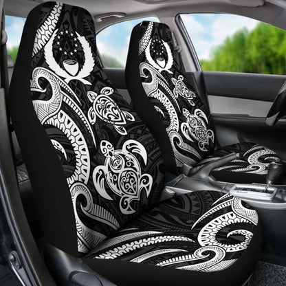 Pohnpei Micronesian Car Seat Covers - White Tentacle Turtle - 091114 - YourCarButBetter