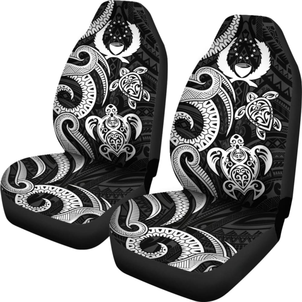 Pohnpei Micronesian Car Seat Covers - White Tentacle Turtle - 091114 - YourCarButBetter