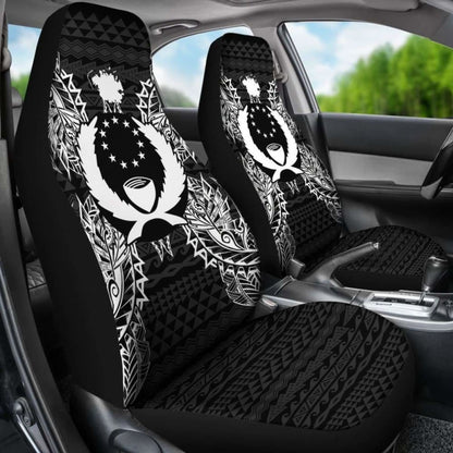Pohnpei Polynesia Car Seat Cover Map Black 39 153908 - YourCarButBetter