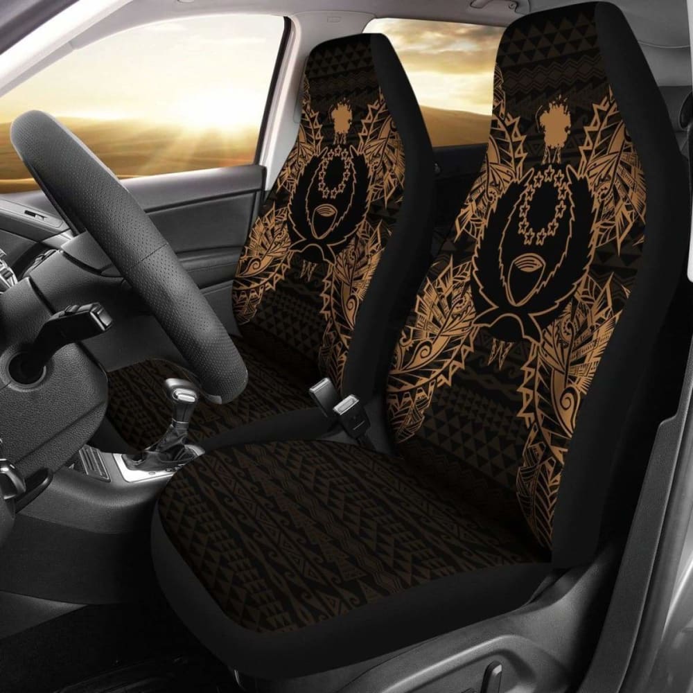 Pohnpei Polynesia Car Seat Cover Map Gold 39 153908 - YourCarButBetter