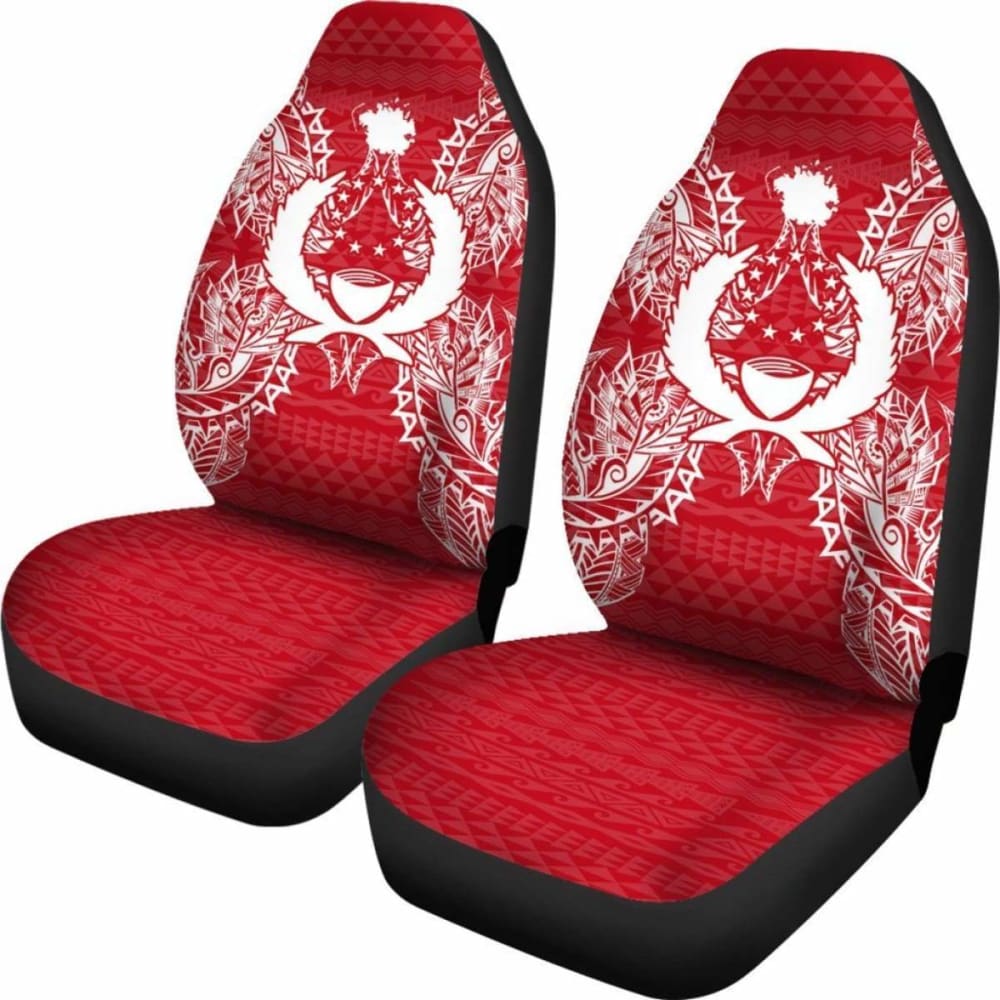 Pohnpei Polynesia Car Seat Cover Map Red White 39 153908 - YourCarButBetter