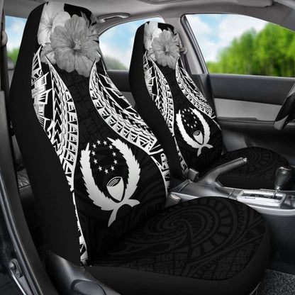 Pohnpei Polynesian Car Seat Covers Pride Seal And Hibiscus Black - 232125 - YourCarButBetter