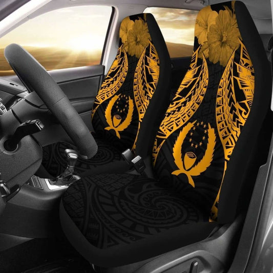 Pohnpei Polynesian Car Seat Covers Pride Seal And Hibiscus Gold - 232125 - YourCarButBetter