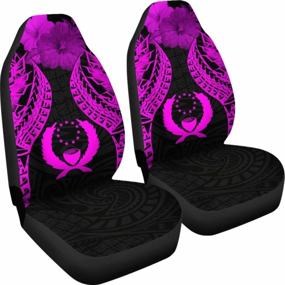 Pohnpei Polynesian Car Seat Covers Pride Seal And Hibiscus Pink - 232125 - YourCarButBetter