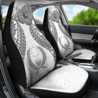 Pohnpei Polynesian Car Seat Covers Pride Seal And Hibiscus White - 232125 - YourCarButBetter