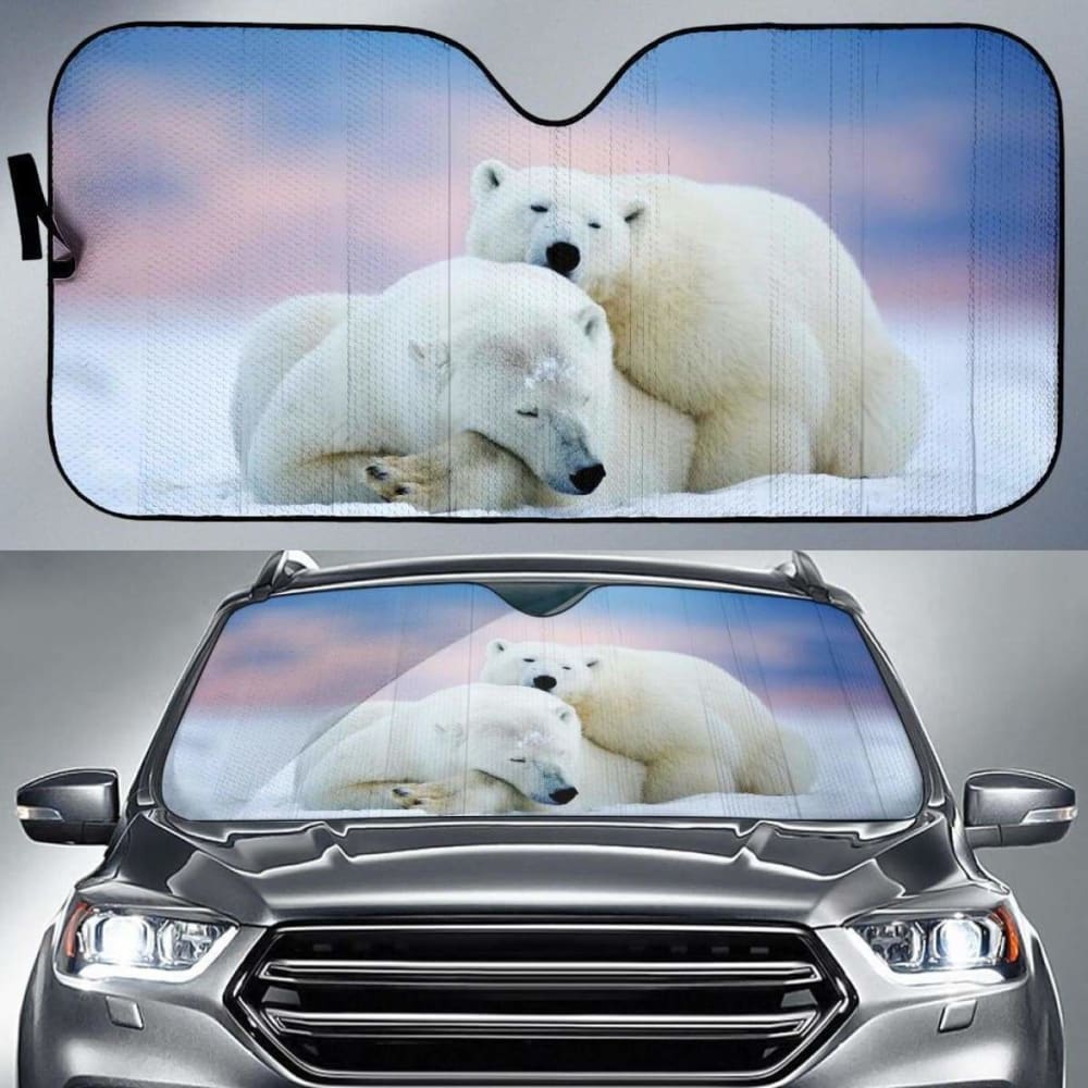 Pola Bear Winter Animal Sun Shade 102507 - YourCarButBetter
