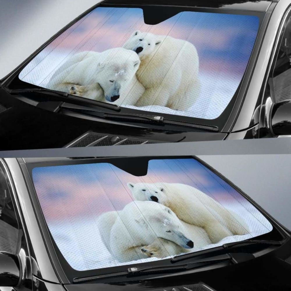 Pola Bear Winter Animal Sun Shade 102507 - YourCarButBetter