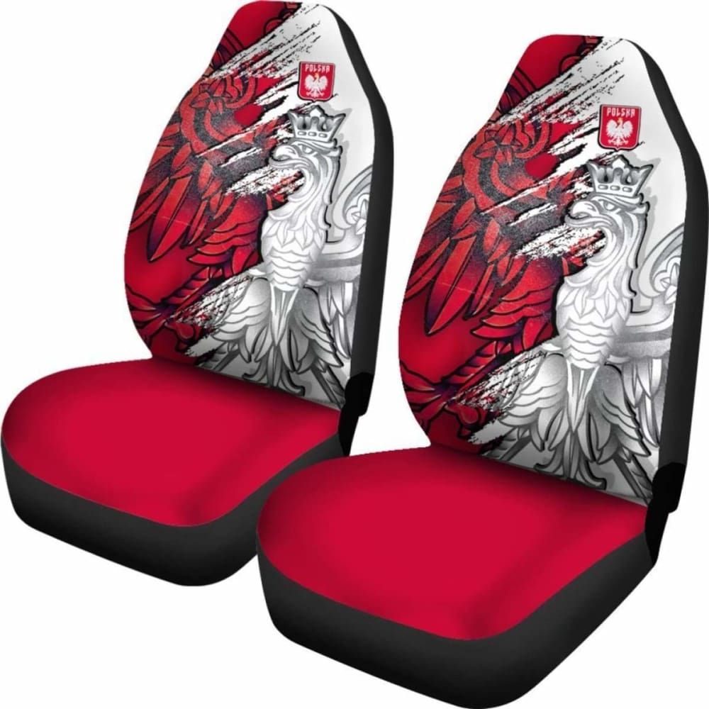 Poland Car Seat Covers - Polish Eagle With Flag Color - 110424 - YourCarButBetter
