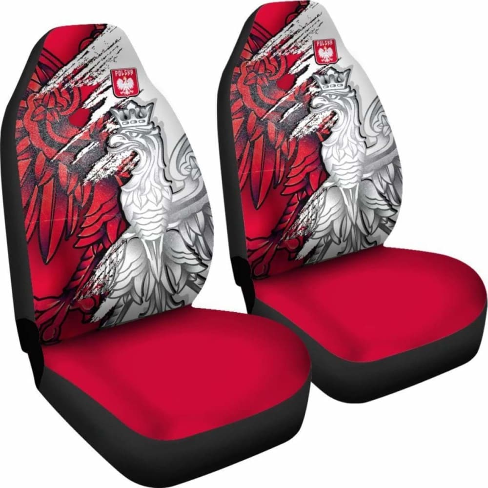 Poland Car Seat Covers - Polish Eagle With Flag Color - 110424 - YourCarButBetter