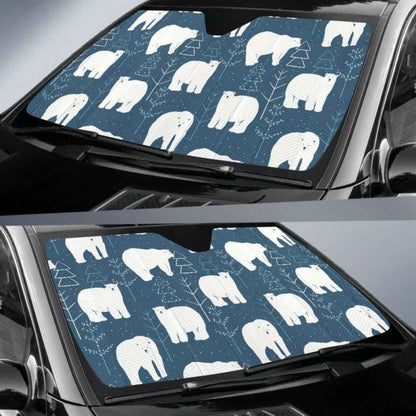 Polar Bear Mother Her Child Pattern Car Auto Sun Shades 102507 - YourCarButBetter