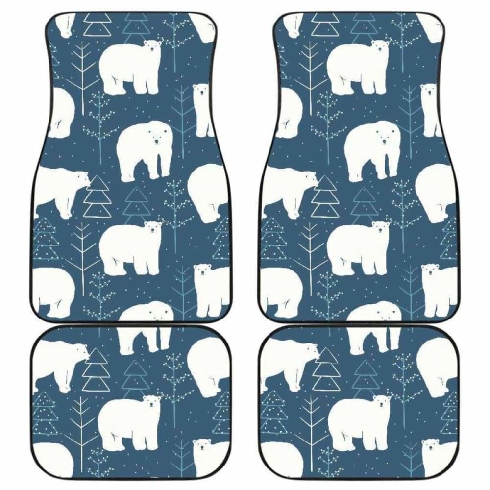 Polar Bear Mother Her Child Pattern Front And Back Car Mats 153908 - YourCarButBetter