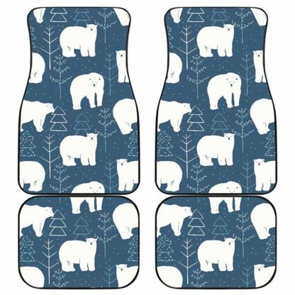 Polar Bear Mother Her Child Pattern Front And Back Car Mats 153908 - YourCarButBetter