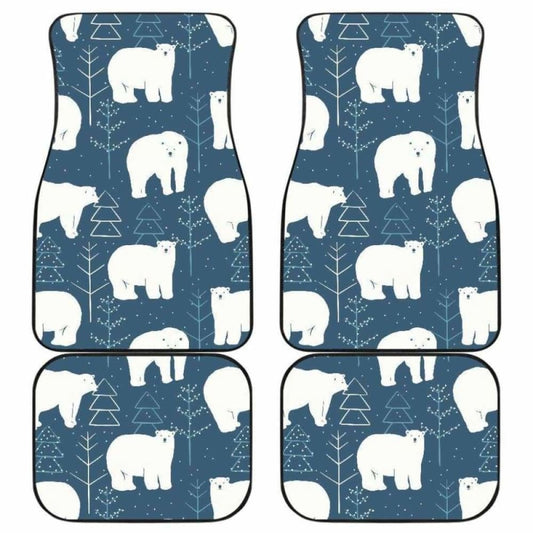 Polar Bear Mother Her Child Pattern Front And Back Car Mats 153908 - YourCarButBetter