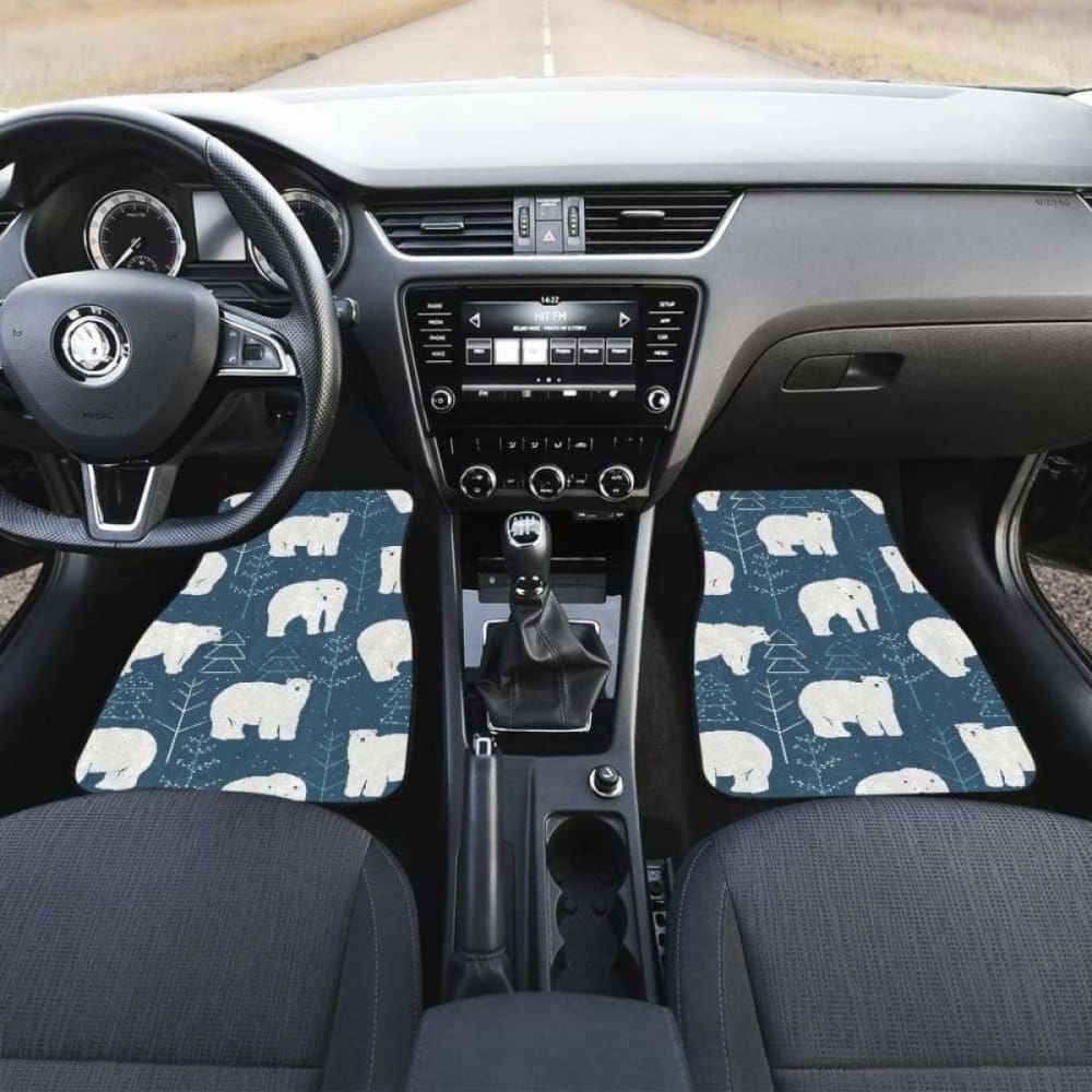 Polar Bear Mother Her Child Pattern Front And Back Car Mats 153908 - YourCarButBetter