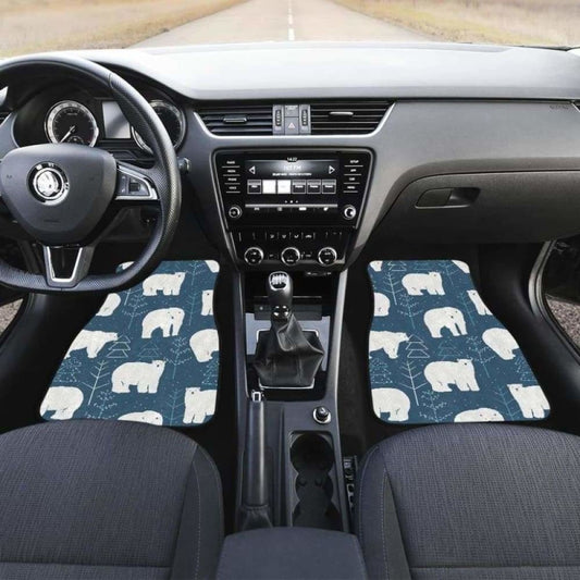 Polar Bear Mother Her Child Pattern Front And Back Car Mats 153908 - YourCarButBetter