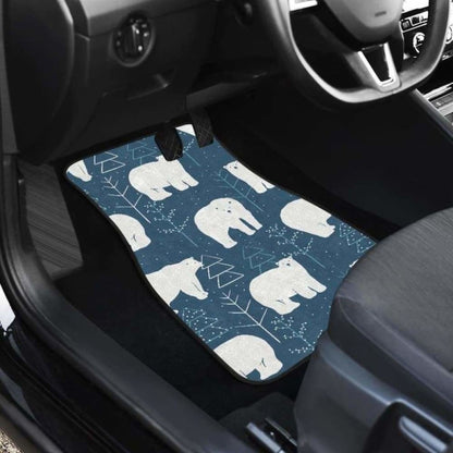 Polar Bear Mother Her Child Pattern Front And Back Car Mats 153908 - YourCarButBetter