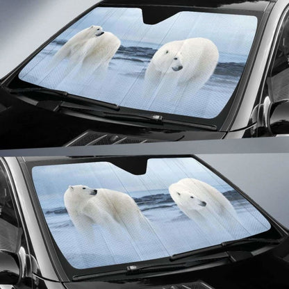 Polar Bear Print Car Sun Shade 102507 - YourCarButBetter