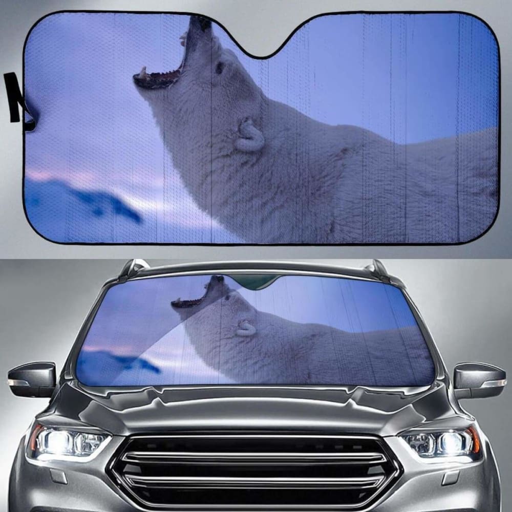 Polar Bear Roaring 4K Car Sun Shade 102507 - YourCarButBetter