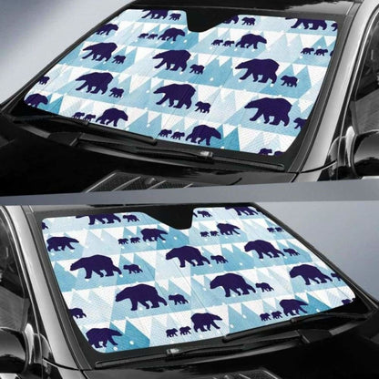 Polar Bear Winter Snow Pattern Car Auto Sun Shades 102507 - YourCarButBetter
